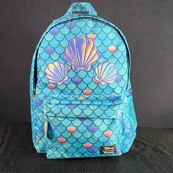 Loungefly Handbags - Loungefly Little Mermaid Heart Logo Backpack • 2018 • NWT • VHTF • Ariel Dongle
